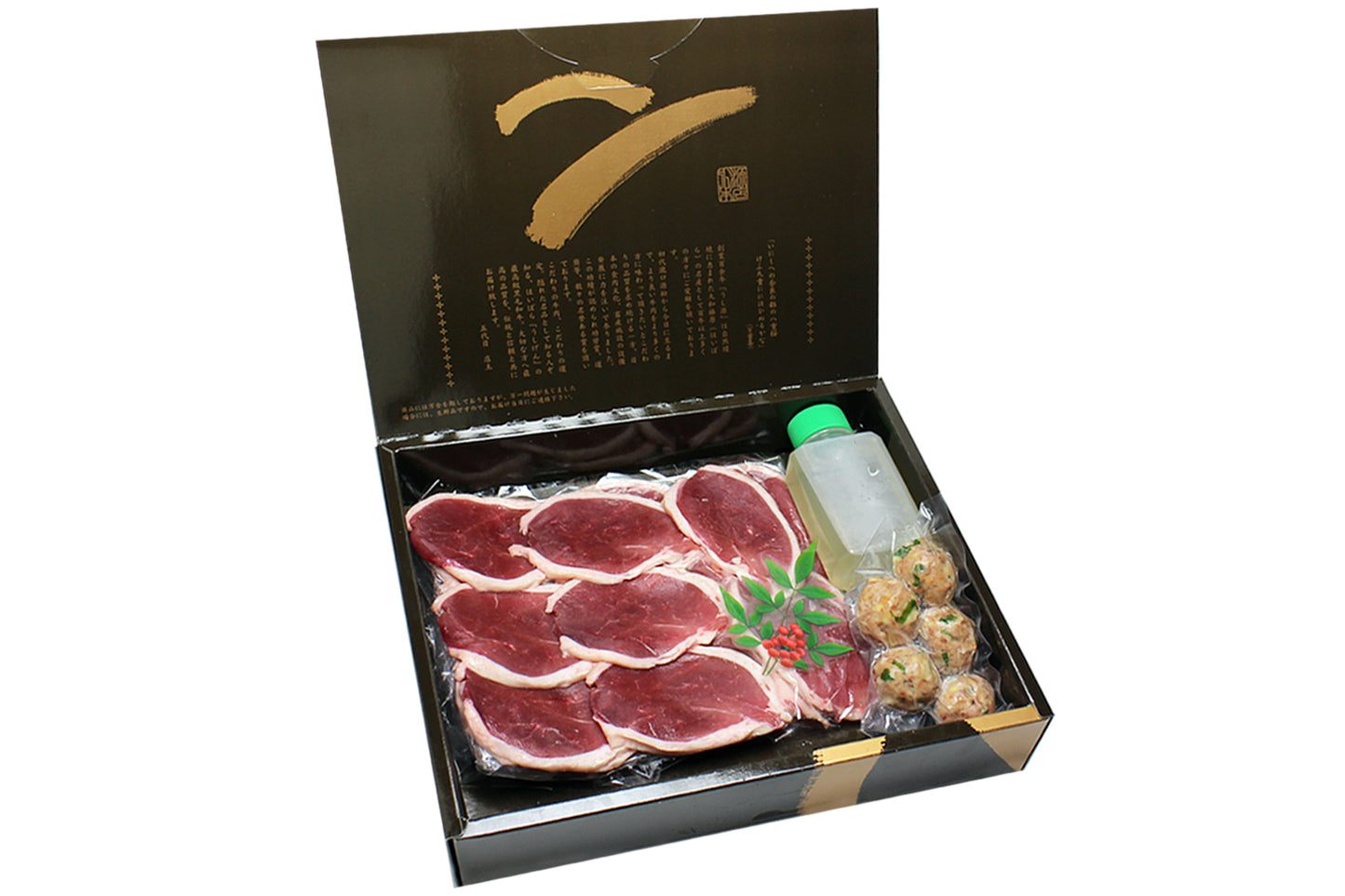 鴨鍋セット 鴨ロース＋肉団子＋鴨鍋スープ 化粧箱入