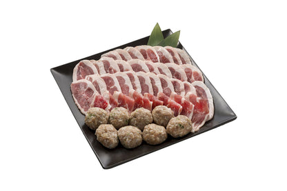 鴨鍋セット 鴨ロース＋肉団子＋鴨鍋スープ 化粧箱入