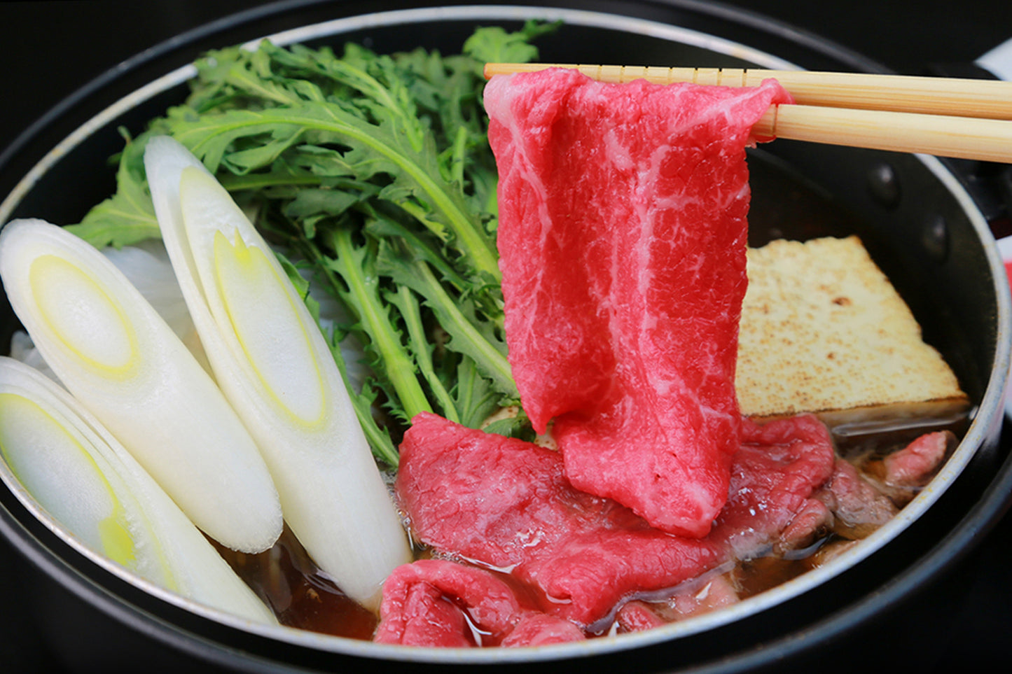初回限定☆大和榛原牛A5赤身すき焼きセット（特製割りした付き）