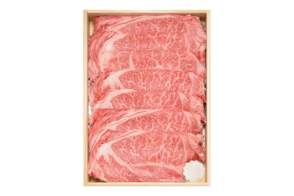 大和榛原牛A5特選ロース すき焼き用 シート巻き 木製箱入